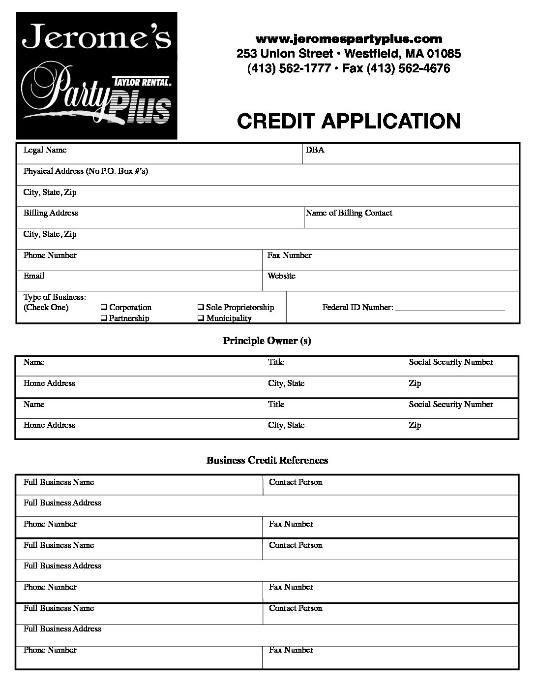 Credit Application